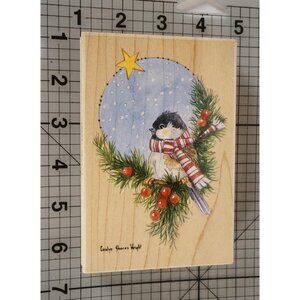 Stamps Happen Carolyn Shores Wright 80371 Chickadee Christmas Rubber Stamp